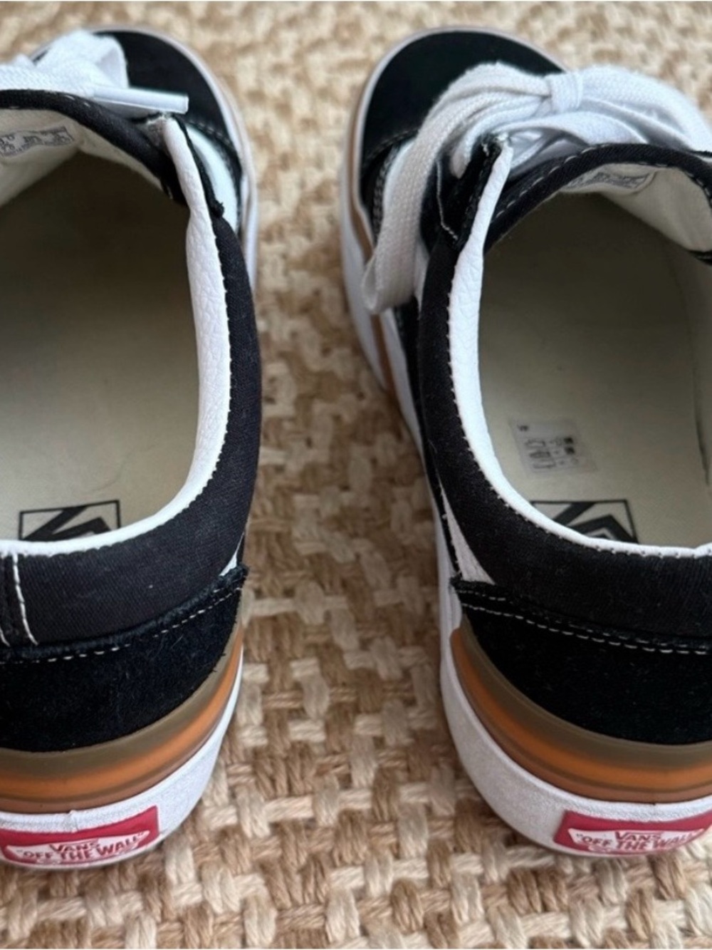 Vans Old Skool Stacked Black White Gum Canvas Platform Sneakers Shoes-Womens 7.5 - Picture 4 of 5